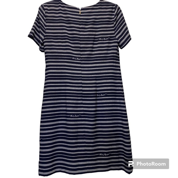- KARL LAGERFELD Paris Blue and White diffusion line shift dress size 6 - Picture 2 of 9